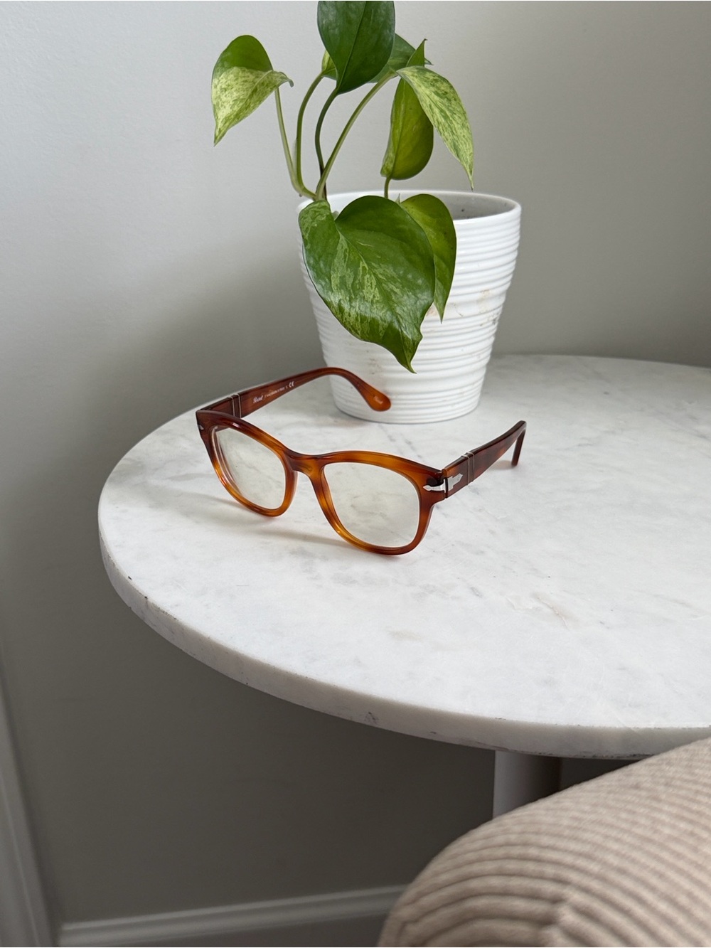 Persol Women's Amber Tortoiseshell Rectangle Glasses 3270-V 96 Terra di Siena
